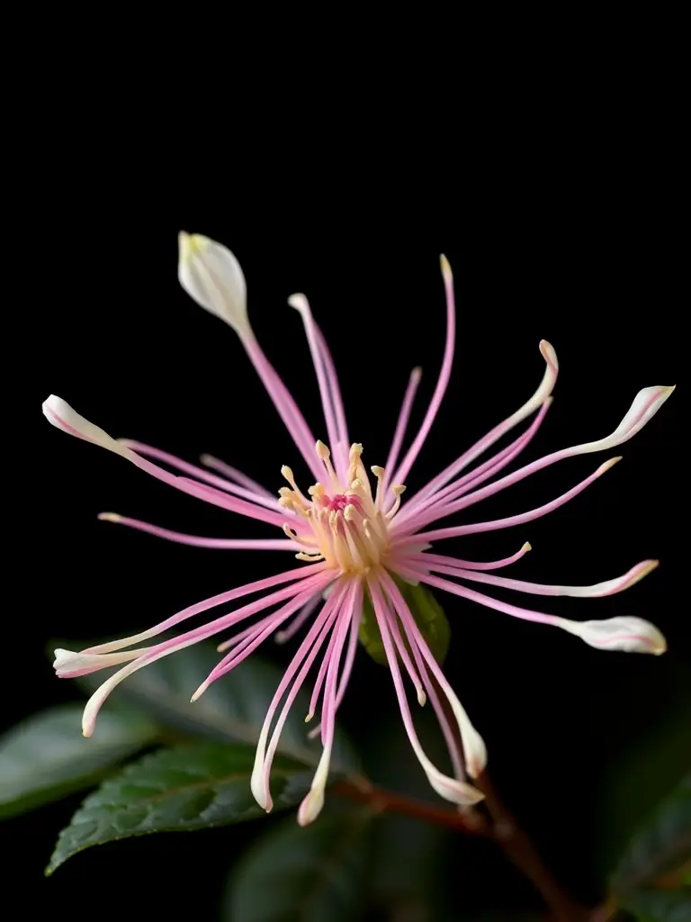 A detailed line art illustration of a Dong Quai flower, emphasizing its delicate petals and unique floral structure, set against a clean, minimalist background. The image should evoke a sense of natural beauty and nourishing properties.