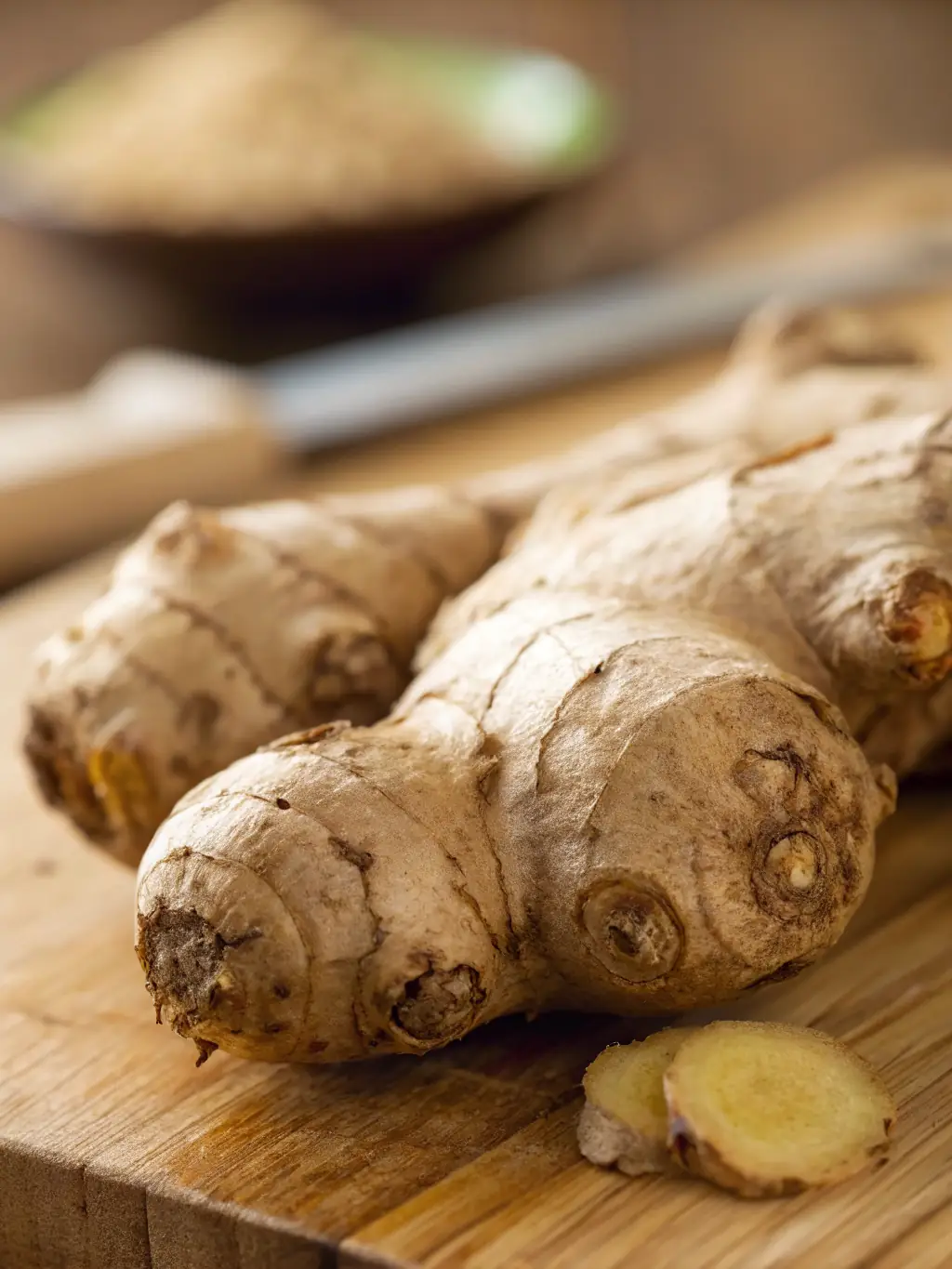A detailed line art illustration of a ginger root, highlighting its knobbly texture and unique shape, set against a clean, minimalist background. The image should evoke a sense of natural spice and invigorating health benefits.